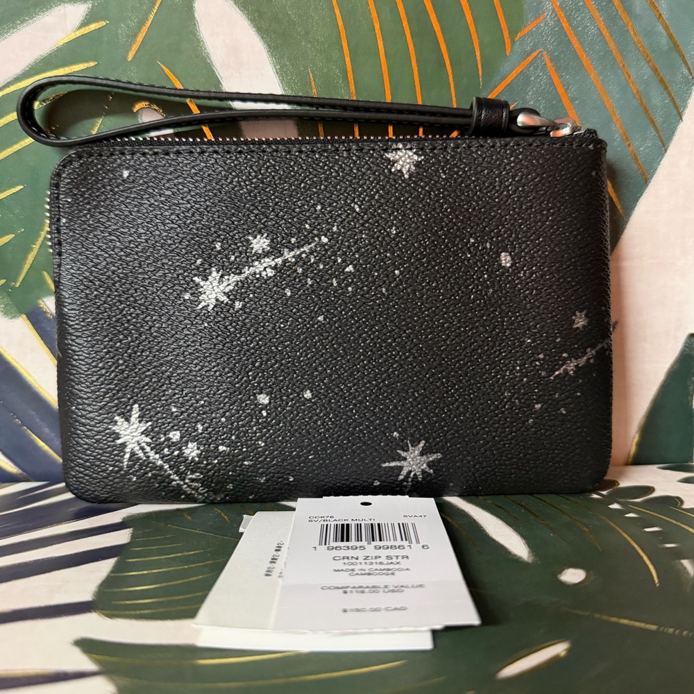Coach Star Black and Silver Wristlet NWT - Picture 6 of 13